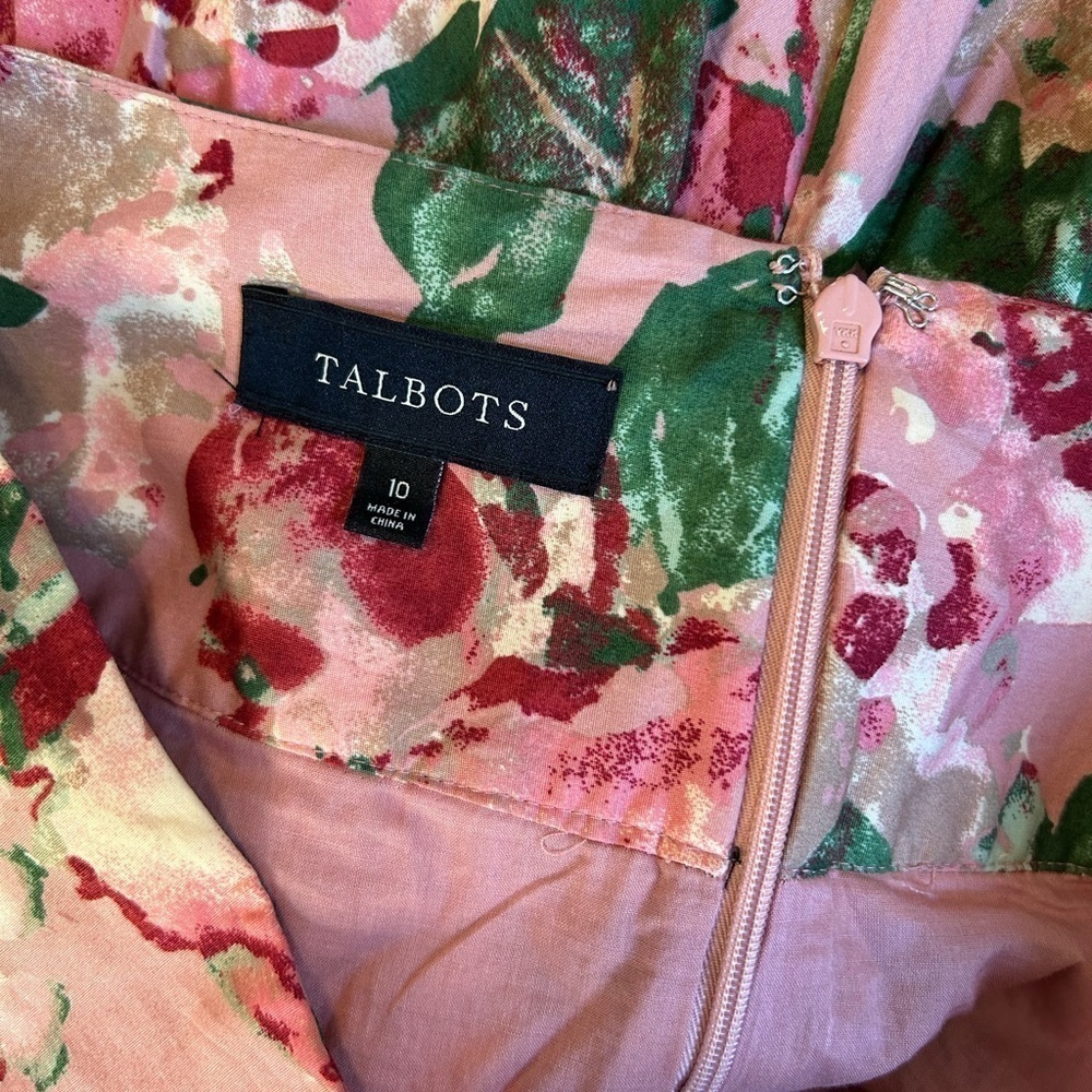 Talbots Pink Floral Pleated Skirt - Picture 6 of 6